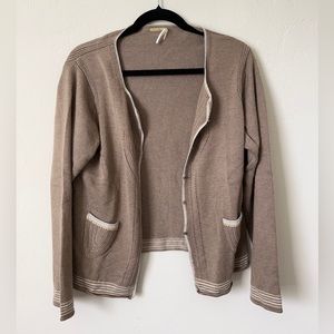 Max Studios Brown Woven Cardigan